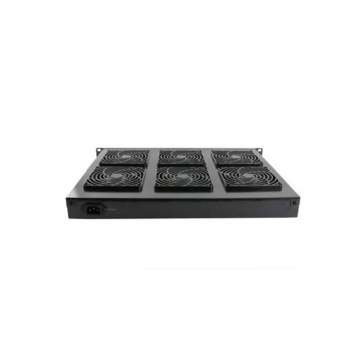 EXCEL Ventilátor 1U 6egység+kapcsoló 19"-os fekete