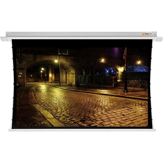 FUNSCREEN 102" (16:10) PREMIUM PLUS motoros Vetítővászon (álmennyezeti,oldalfeszített,Méret:247x148,Lát.méret:221x138cm)