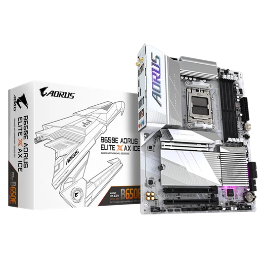 GIGABYTE Alaplap AM5 B650E AORUS ELITE X ICE AMD B650, ATX