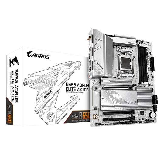 GIGABYTE Alaplap AM5 B650 AORUS ELITE AX ICE AMD B650, ATX