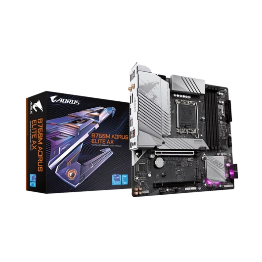 GIGABYTE Alaplap S1700 B760M AORUS ELITE AX INTEL B760, mATX