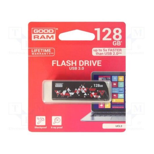 GOODRAM Pendrive 128GB, UCL3 USB 3.0, Fekete