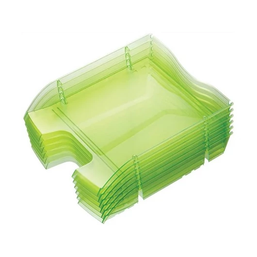 HELIT Irattálca, műanyag, törhetetlen,"Nestable Green Logic", áttetsző zöld