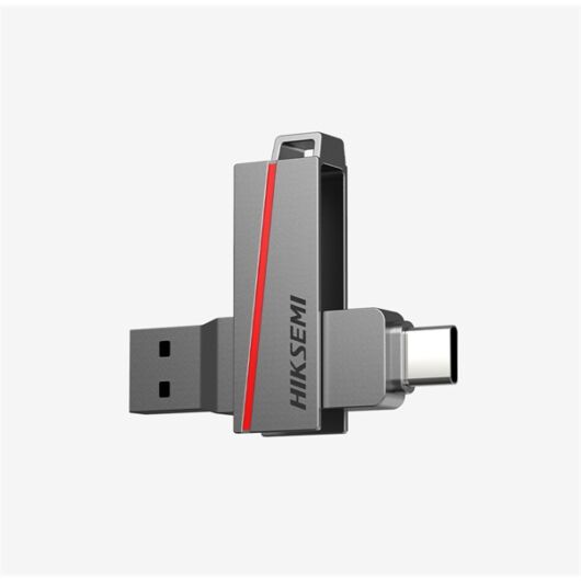 HIKSEMI Pendrive 16GB E307C U3 "Dual Slim" USB 3.2/Type-C, Szürke (HIKVISION)