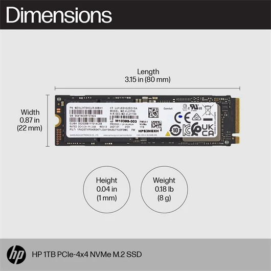HP 1TB PCIe 4x4 NVMe M2 Solid State Drive