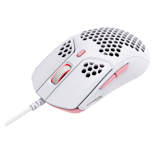HP HYPERX vezetékes gaming egér Pulsefire Haste - fehér/rózsaszín