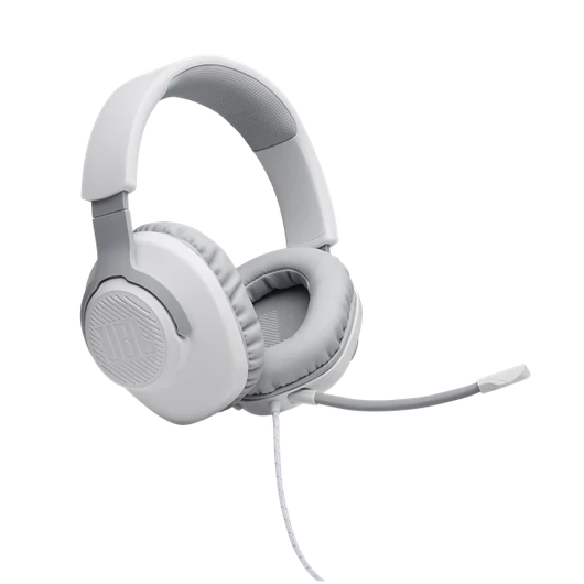JBL Quantum 100 (Vezetékes, gaming fejhallgató mikrofonnal), Fehér