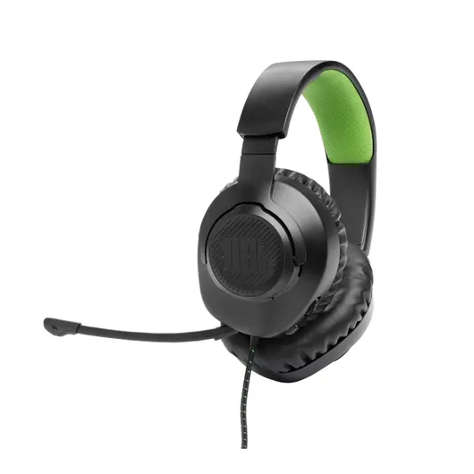 JBL Quantum 100X Console (Vezetékes, gaming fejhallgató levehető mikrofonnal), Fekete/Zöld