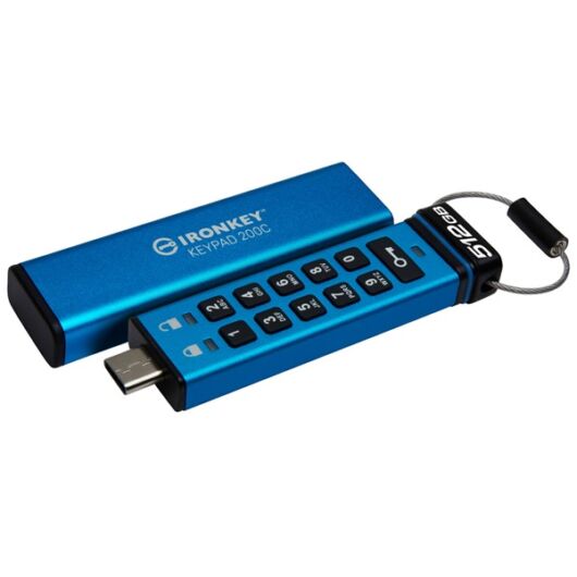 KINGSTON Pendrive 512GB USB-C, Ironkey Keypad 200C AES-256 FIPS 140-3 Lvl 3