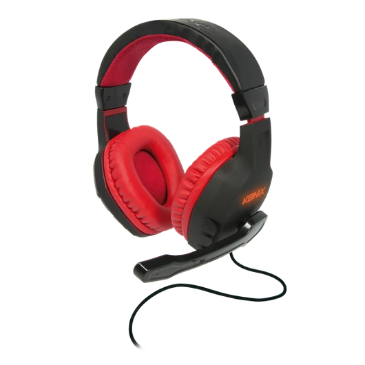 KONIX - DRAKKAR PC Skald 2.0 Fejhallgató Vezetékes Gaming Stereo Mikrofon, Fekete-Piros