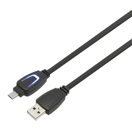 KONIX - MYTHICS PS4 Play & Charge + Töltő kábel 3m (LED-es), Fekete
