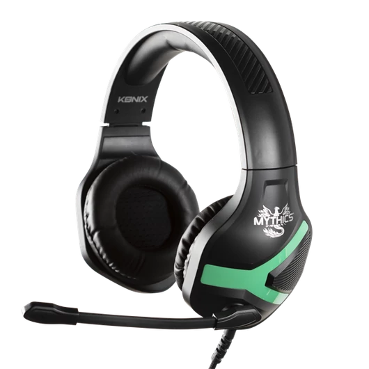 KONIX - MYTHICS Xbox One Fejhallgató Nemesis Vezetékes Gaming Stereo Mikrofon, Fekete-Zöld