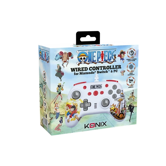 KONIX - ONE PIECE Nintendo Switch/PC Kompatibilis Vezetékes kontroller, Fehér