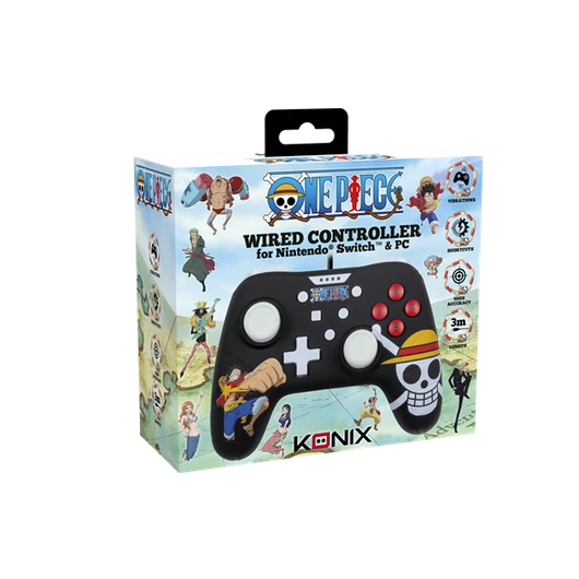KONIX - ONE PIECE Nintendo Switch/PC Kompatibilis Vezetékes kontroller, Fekete