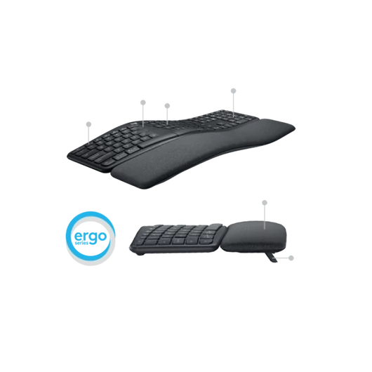 LOGITECH Billentyűzet - K860 Ergonomikus Vezeték Nélküli Grafitszürke (Logi bolt támogatás), US