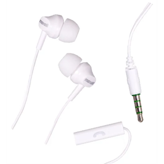 MAXELL Fülhallgató EB-875, 3.5mm Jack, mikrofon,  headset, fehér