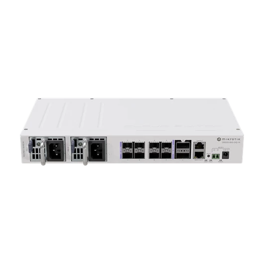 MIKROTIK Cloud Router Switch 1x100Mbps + 8x25Gbit SFP28 + 2x100Gbit QSFP28, Fémházas, Rackes - CRS510-8XS-2XQ-IN