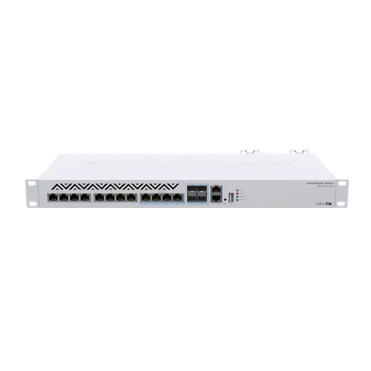 MIKROTIK Cloud Router Switch 1x100Mbps + 8x10Gbps + 4x10Gbps Combo SFP+, Redundáns, Rackes - CRS312-4C+8XG-RM