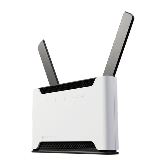 MIKROTIK Wireless Router DualBand, 4x1000Mbps+ 1x2,5Gbps, Chateau LTE18, 1xMicroSIM,Asztali -S53UG+5HaxD2HaxD-TC&EG18-EA
