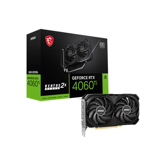MSI Videokártya PCI-Ex16x nVIDIA RTX 4060 TI VENTUS 2X BLACK 8GB DDR6 OC