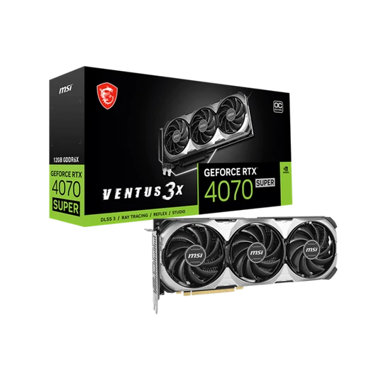 MSI Videokártya PCI-Ex16x nVIDIA RTX 4070 SUPER VENTUS 3X 12GB DDR6X OC