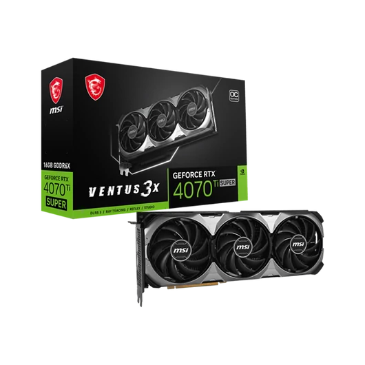 MSI Videokártya PCI-Ex16x nVIDIA RTX 4070 TI SUPER VENTUS 3X OC 16GB DDR6X