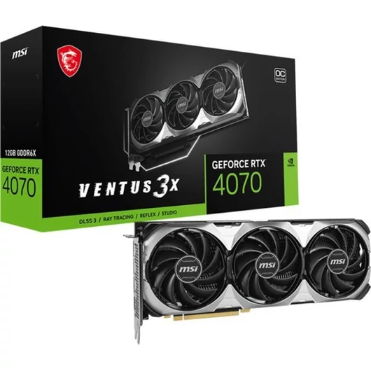 MSI Videokártya PCI-Ex16x nVIDIA RTX 4070 VENTUS 3X E 12GB DDR6X OC