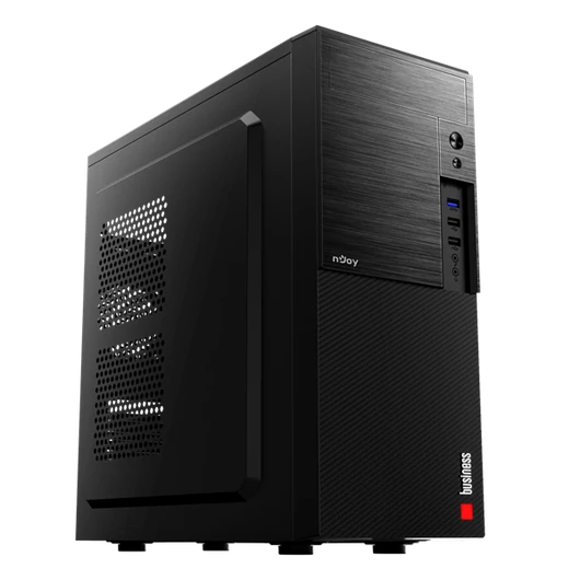 NJOY Ház Midi ATX HELIX Tápegység nélkül, USB2.0+3.0, Fekete