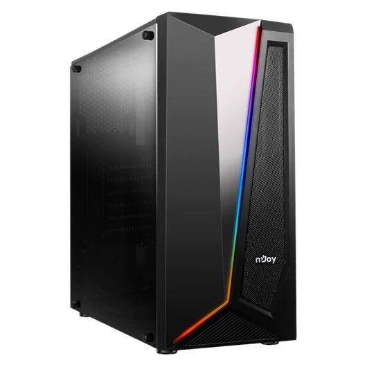 NJOY Ház Midi ATX MOTION Tápegység nélkül, USB2.0+3.0, Fekete