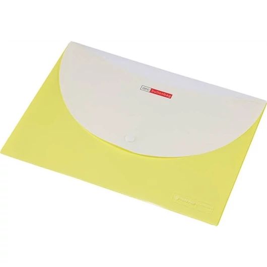 PANTA PLAST Irattartó tasak, A4, PP, patentos, két zsebes, PANTA PLAST, pasztell sárga