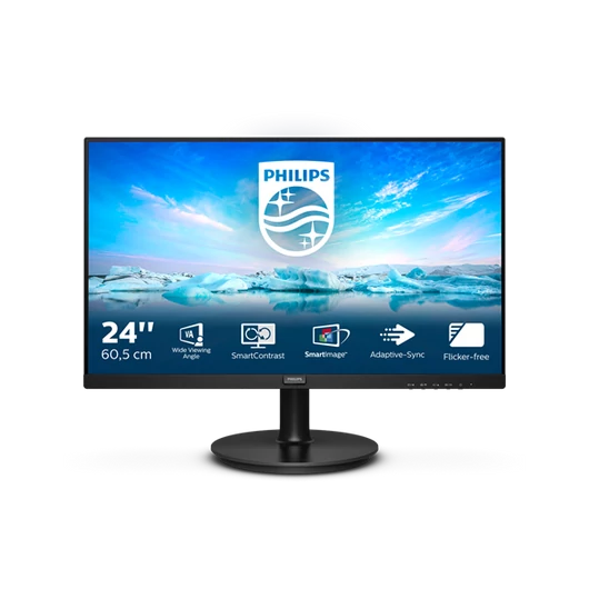 PHILIPS monitor 23.8" 242V8LA, 1920x1080, 16:9, 250cd/m2, 4ms, VGA/HDMI/DisplayPort, hangszóró