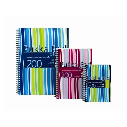 PUKKA PAD Spirálfüzet, A4, vonalas, 100 lap, PUKKA PAD "Stripe"