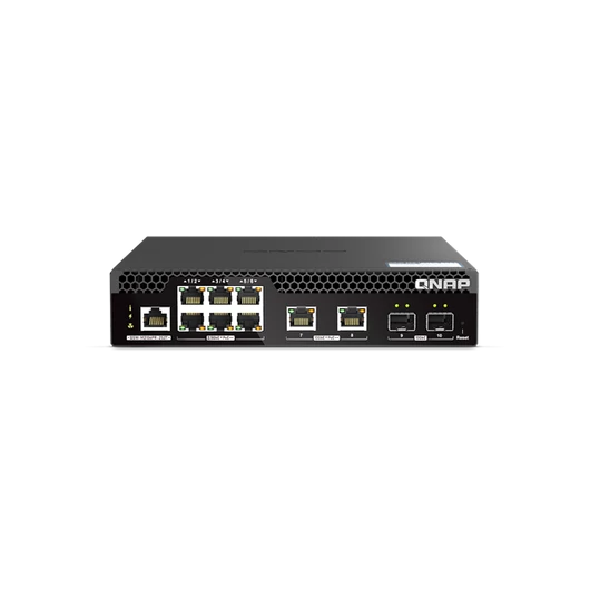 QNAP Switch 6x2500Mbps + 2x10000Mbs + 2x10000 SFP+, 90W POE++, Menedzselhető, Rackes - QSW-M2106PR-2S2T