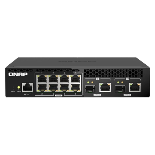 QNAP Switch 8x2500Mbps + 2x10000Mbs SFP+/RJ45 Combo, Menedzselhető, Rackes - QSW-M2108R-2C