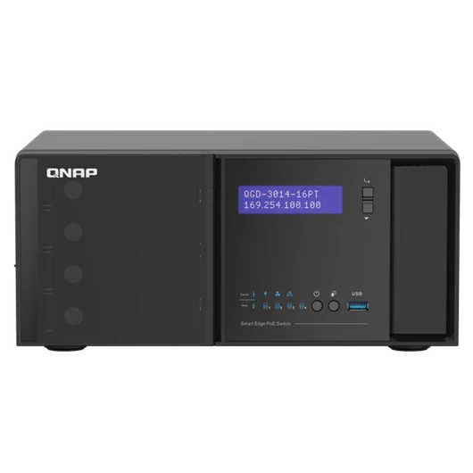 QNAP Switch QGD-3014-16PT-8G 16-port, 14x1GbE, 2x1GbE SFP/RJ45 Combo Ports, Web Managed