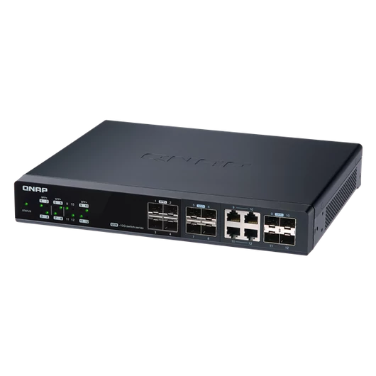 QNAP Switch QSW-M1204-4C 12-port, 8x10GbE SFP+, 4x10GbE SFP+/RJ45 Combo, Web menedzselt