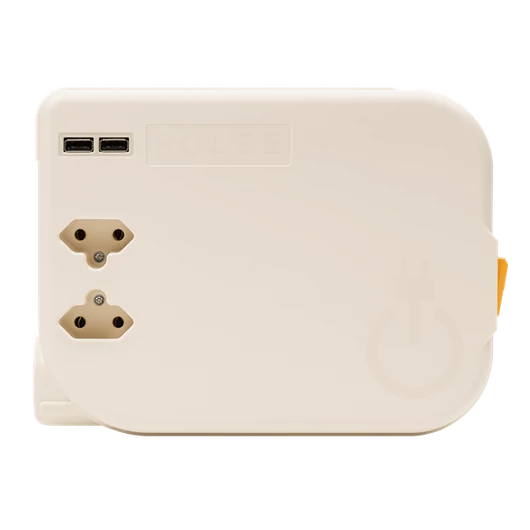 ROLEE M automata hosszabbító, 2db földeletlen aljzat + 2db USB aljzat, 4m, Gyöngyházfehér