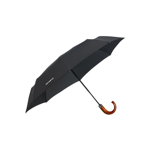 SAMSONITE Esernyő 108978-1041, 3 SECT. AUTO O C CROOK (BLACK) -WOOD CLASSIC S