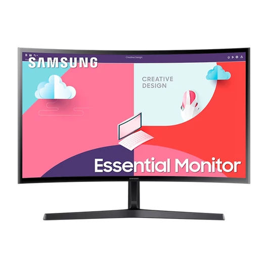 SAMSUNG Ívelt VA monitor 24" S36C, 1920x1080, 16:9, 250cd/m2, 4ms, HDMI/VGA