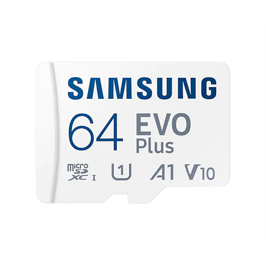 SAMSUNG Memóriakártya, EVO Plus microSD kártya (2021) 64GB, CLASS 10, UHS-1, U1, V10, A1, + Adapter, R130/W
