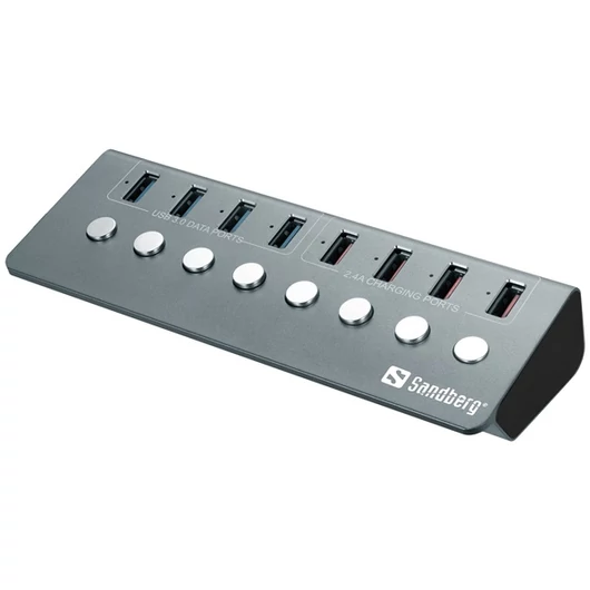 SANDBERG Hub és elosztó, USB 3.0 Hub 4xData + 4xCharge