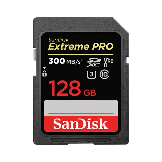 SANDISK 121506, SDXC EXTREME PRO KÁRTYA 128GB, 300MB/s, UHS-II, CL10 10, U3, V90