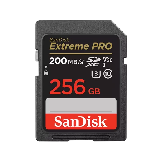 SANDISK 121597, SDXC EXTREME PRO KÁRTYA 256GB, 200/140 MB/s , UHS-I, Class 10, U3, V30