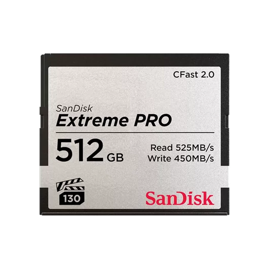 SANDISK 173409, CFAST EXTREME PRO KÁRTYA, 512GB, 525MB/SEC.
