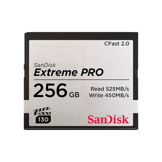 SANDISK 173445, CFAST EXTREME PRO KÁRTYA, 256GB, 525MB/SEC.
