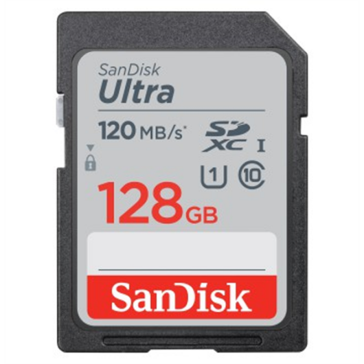 SANDISK 186498, SDHC ULTRA KÁRTYA 128GB, 120MB/s, CL10, UHS-I