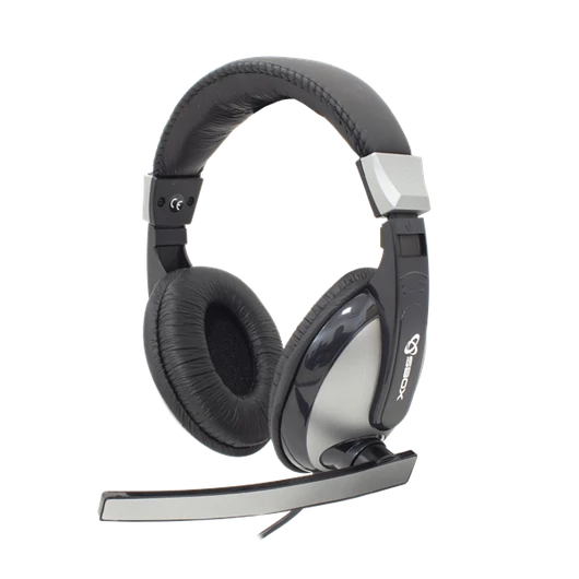 SBOX Fejhallgató, HEADSET + MICROPHONE, Black/Silver