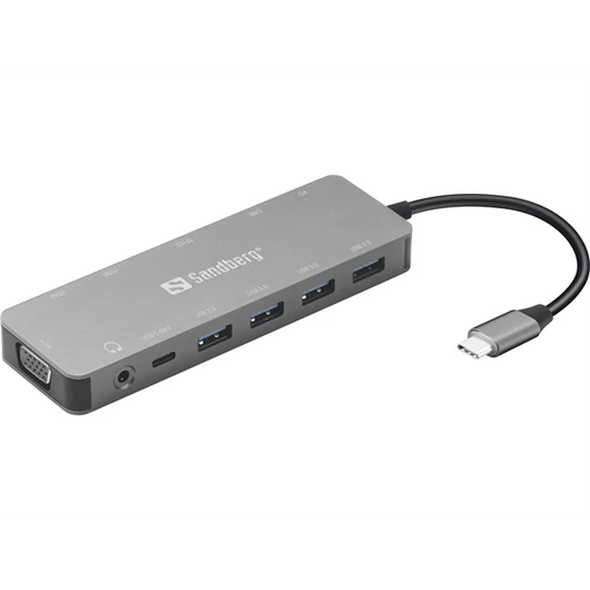SANDBERG Dokkoló, USB-C 13-in-1 Travel Dock