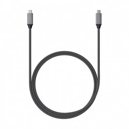 Satechi USB-C -USB-C kábel, 4.0  Braided 40 Gbps 80cm - Grey
