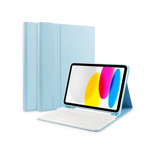 TECH-PROTECT APPLE IPAD 10.9 (`22) TABLET TOK ON/OFF FUNKCIÓVAL, APPLE PENCIL TARTÓVAL, BILLENTYŰZETTEL - BLUE (ECO CS.)